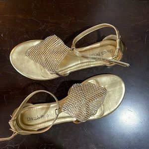 Gold David bridal started sandals
